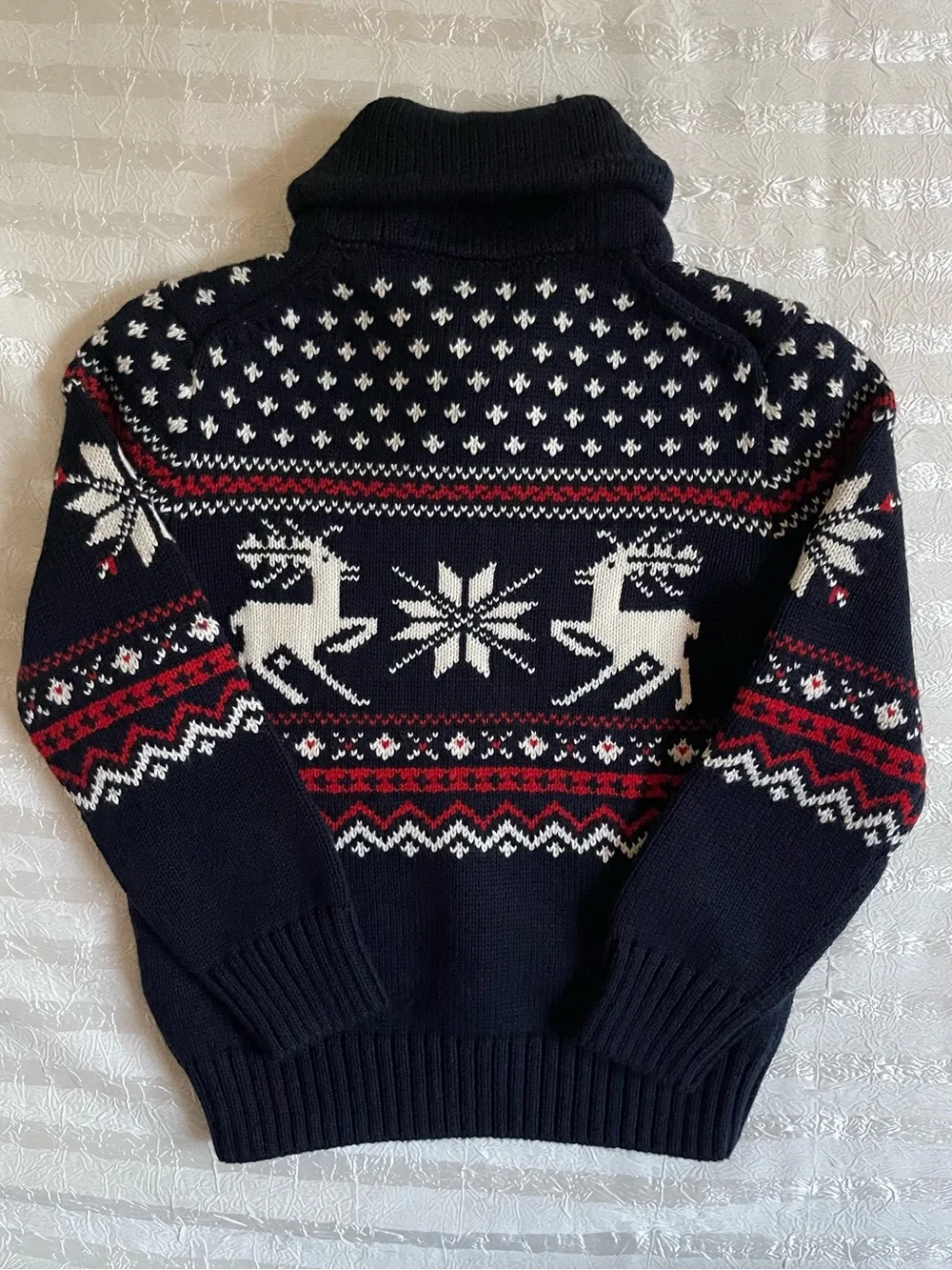 Polo Ralph Lauren Sweater Navy Reindeer Holiday Style Pullover  Boy/ Girl Sz 6